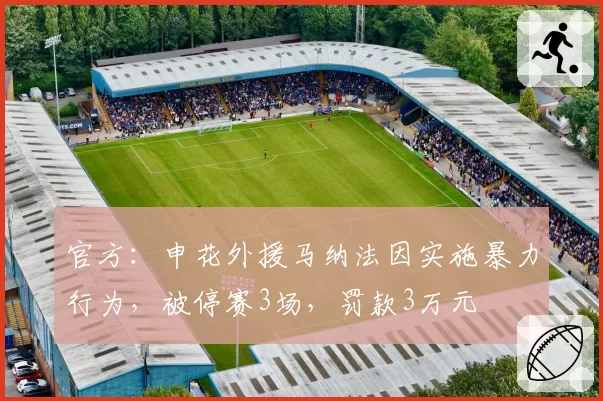 官方：申花外援马纳法因实施暴力行为，被停赛3场，罚款3万元